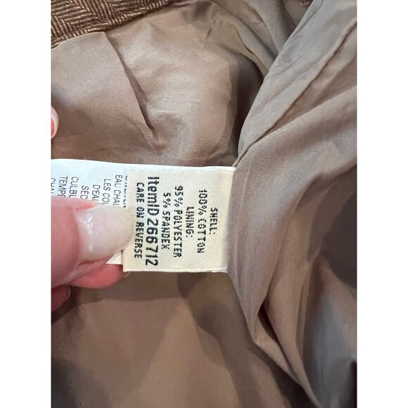 LL Bean Brown Herringbone Brushed Cotton Flannel Dress Pants 16P - Picture 6 of 6